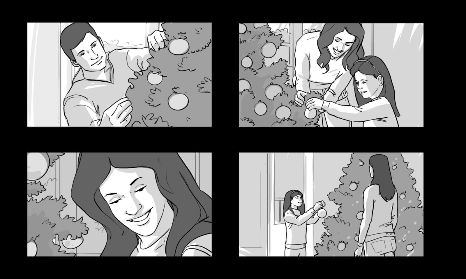 Christmas is a Feeling — storyboard art, 2