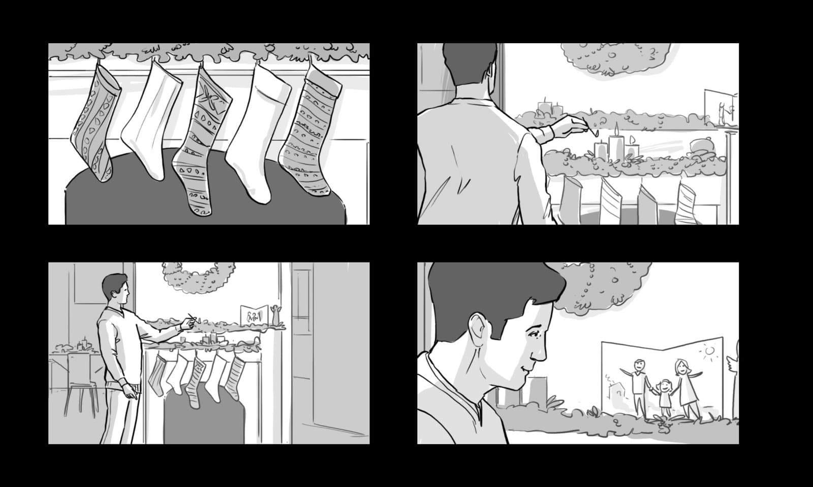 Christmas is a Feeling — storyboard art, 5