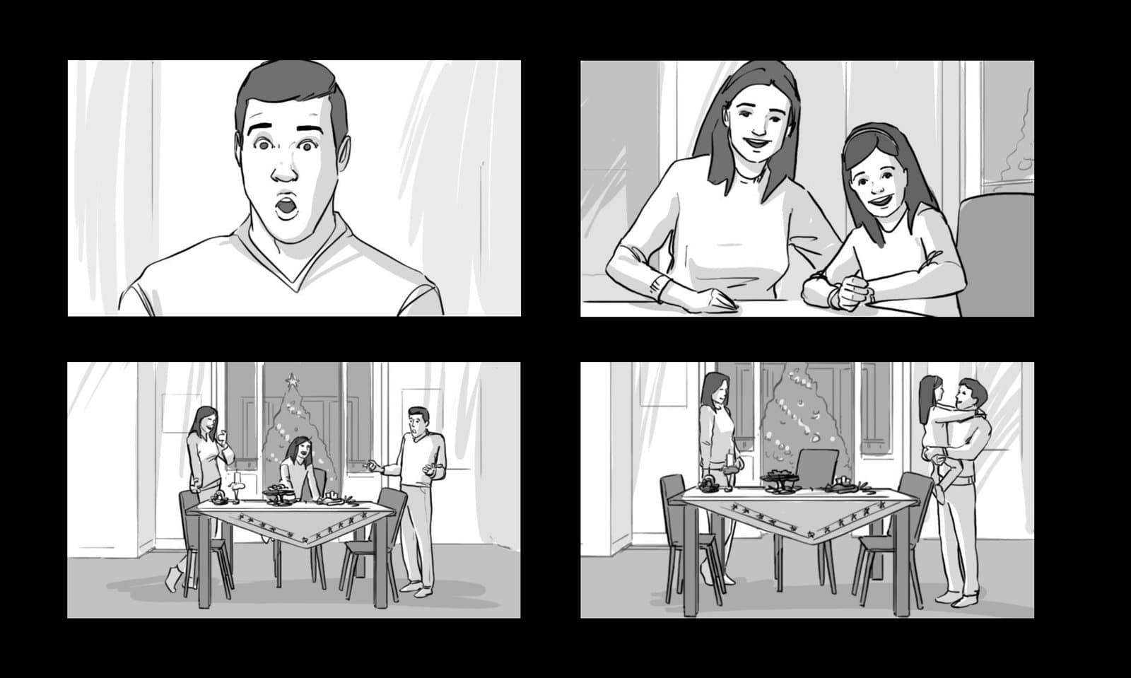 Christmas is a Feeling — storyboard art, 9